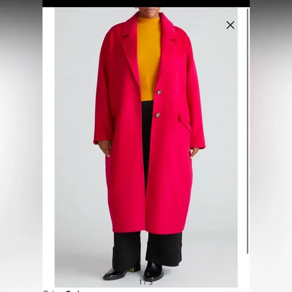 Universal Standard Wool Blend Double Face Long Coat Sz L - Picture 4 of 4